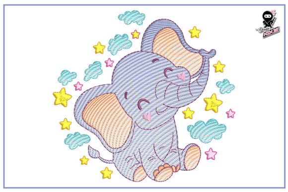Cute Baby Elephant, Nursery Embroidery Review